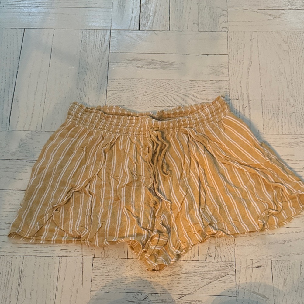 American Eagle Outfitters Yellow and White Striped Shorts